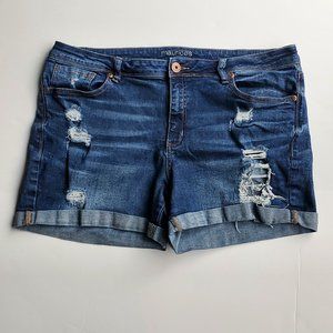 Maurices Distressed Denim Shorts, Size 18